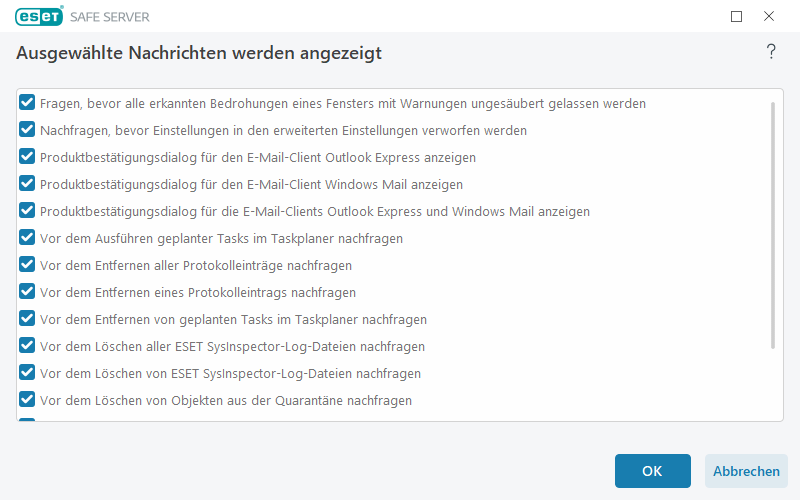 Bestätigungsnachrichten