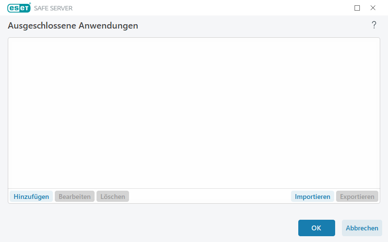 Ausgeschlossene Anwendungen Ausgeschlossene Anwendungen