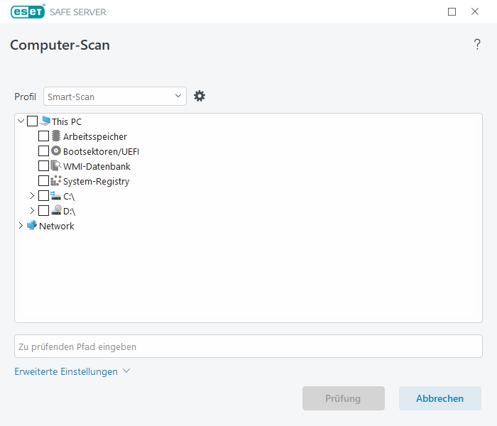Benutzerdefinierter Scan Benutzerdefinierter Scan