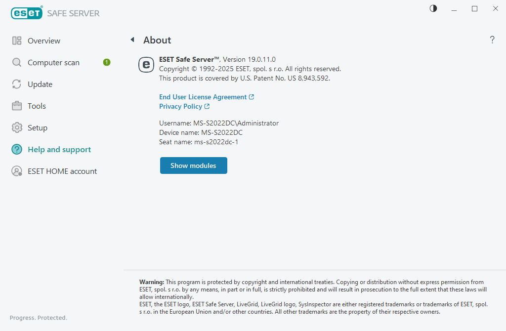 Details about installed version Details about installed version