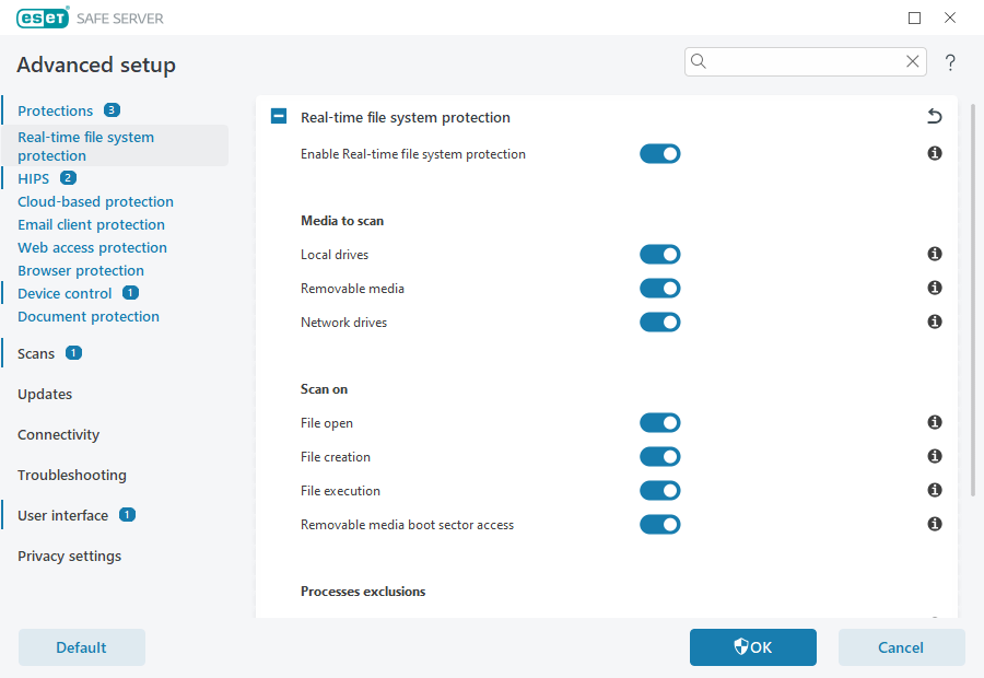 Real-time file system protection Real-time file system protection