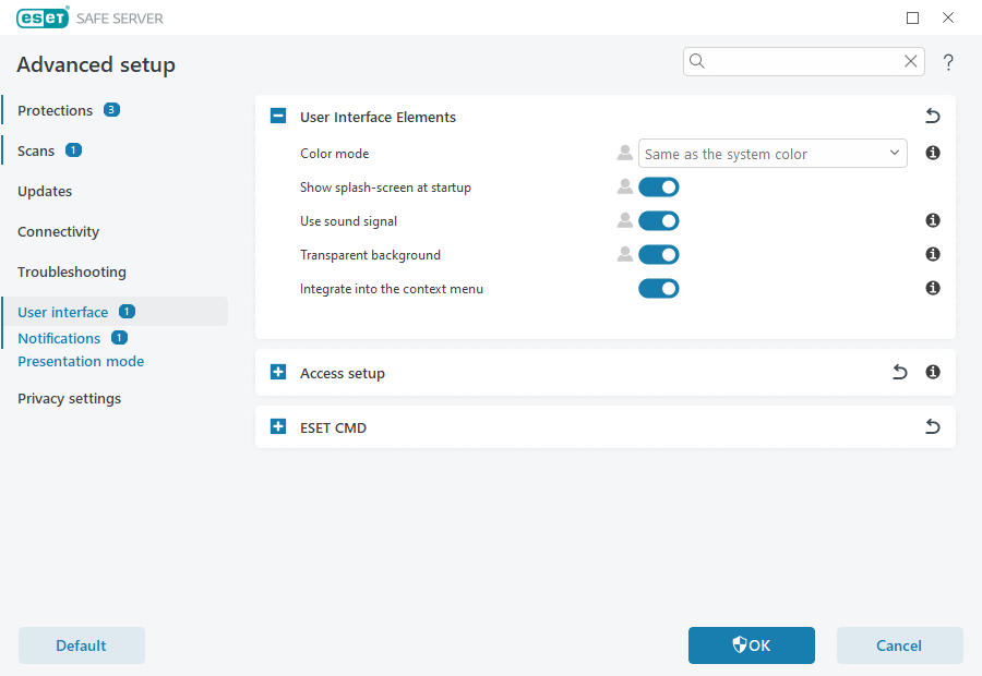 User interface elements User interface elements