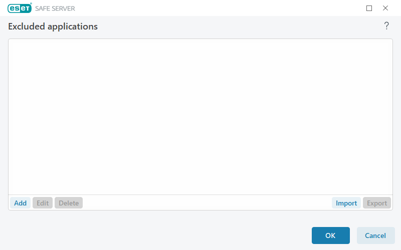 Excluded applications Excluded applications