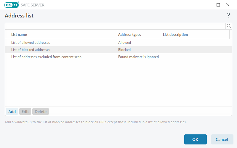 URL list management URL list management