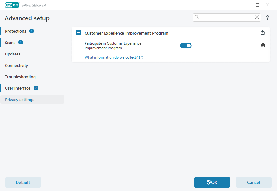 Privacy settings Privacy settings