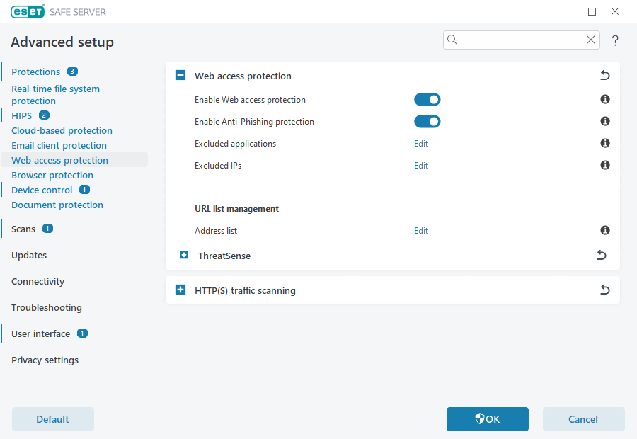 Web access protection Web access protection