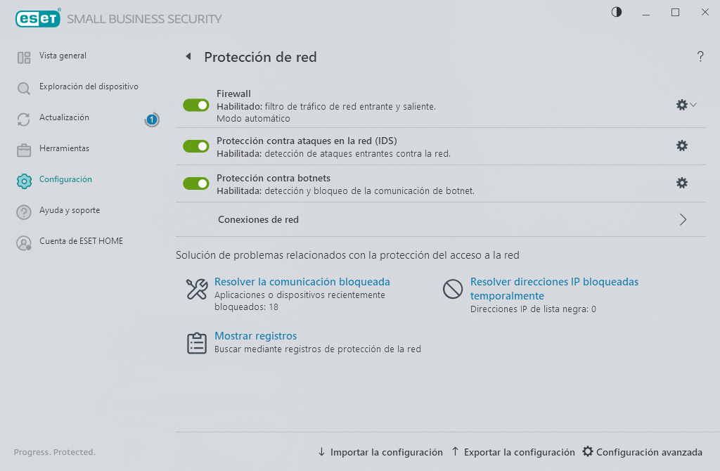 Protección de la red