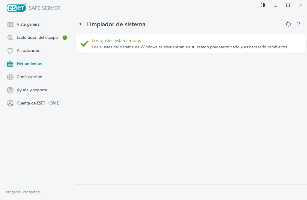 Restablecer la configuración del sistema
