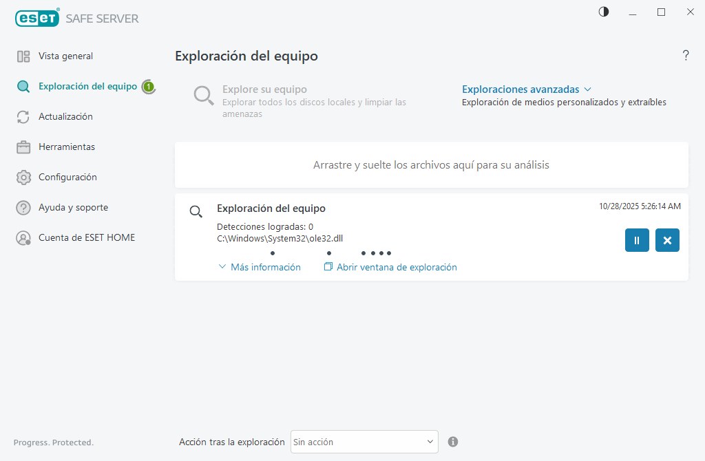 Exploración del equipo
