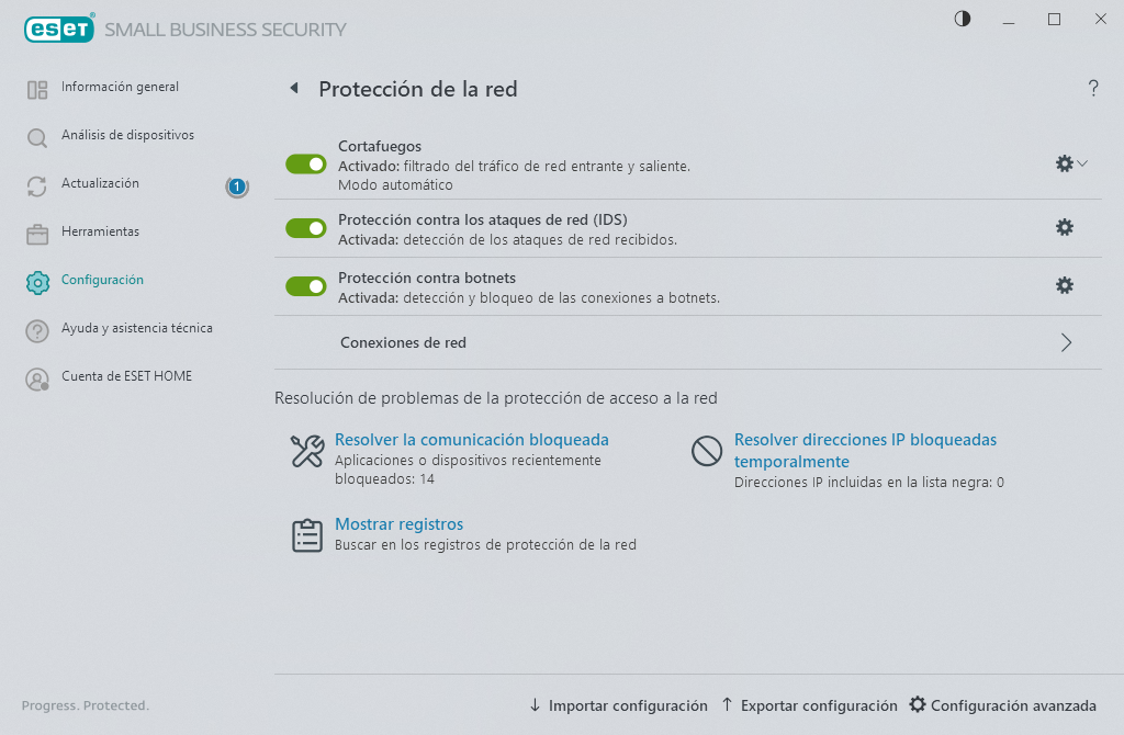 Protección de la red