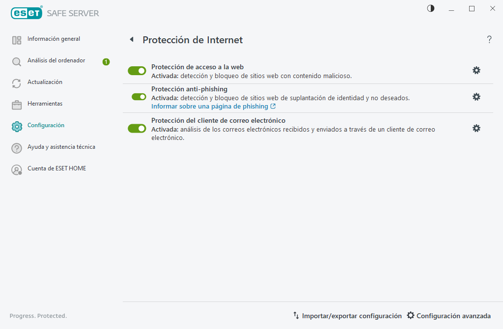 Protección de Internet Protección de Internet