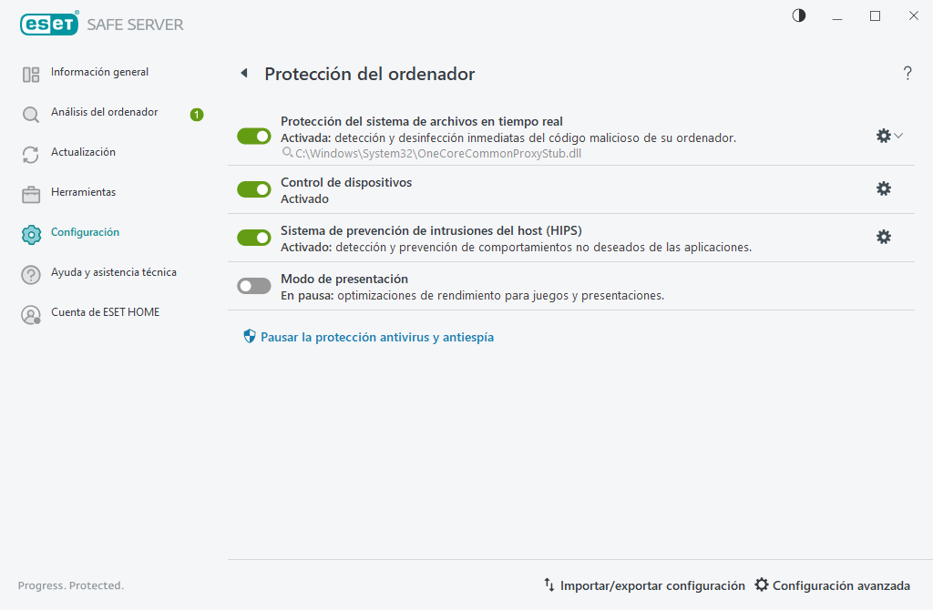 Protección del ordenador