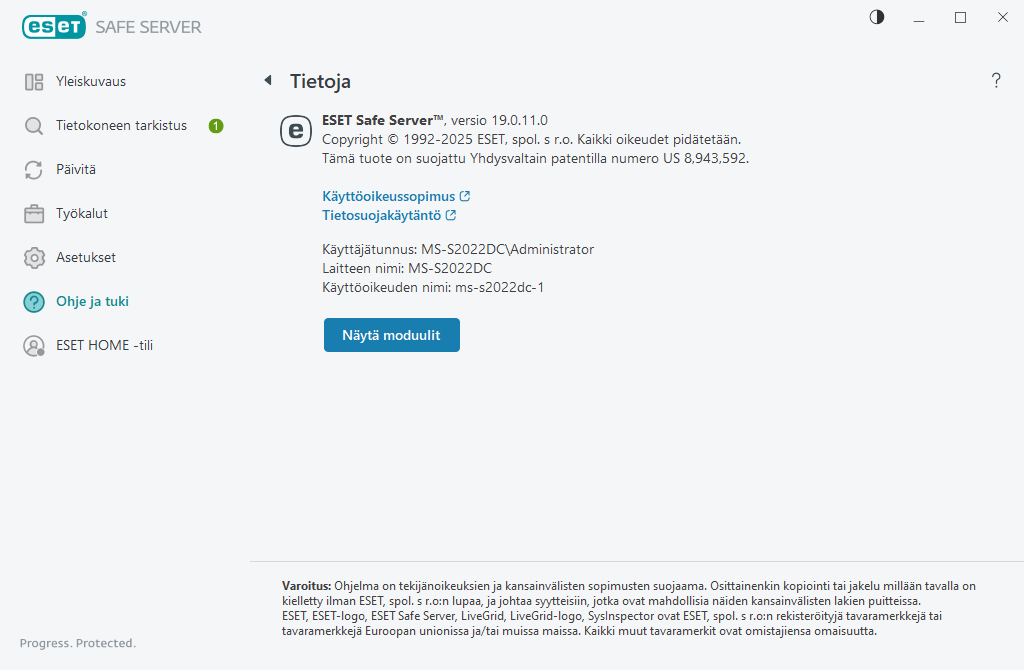 Üksikasjad installitud versiooni kohta Üksikasjad installitud versiooni kohta