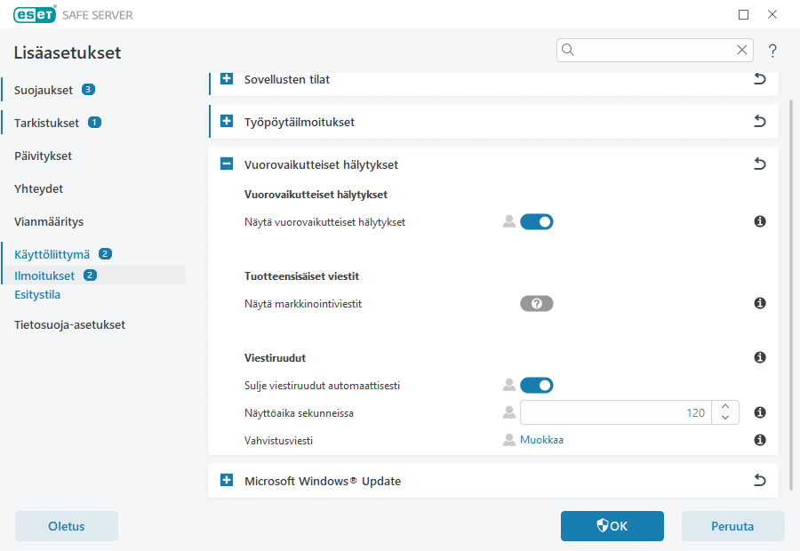 Vuorovaikutteiset hälytykset Vuorovaikutteiset hälytykset