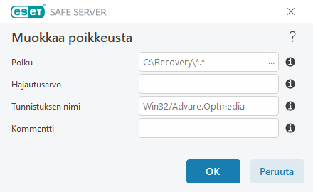 Muokkaa poikkeusta Muokkaa poikkeusta