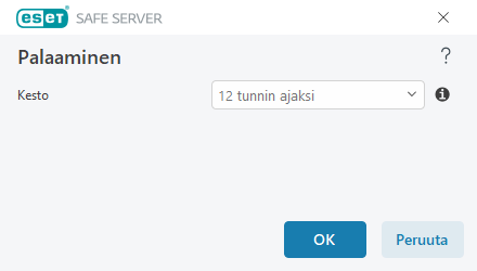 Muutosten peruutuksen aikaväli Muutosten peruutuksen aikaväli