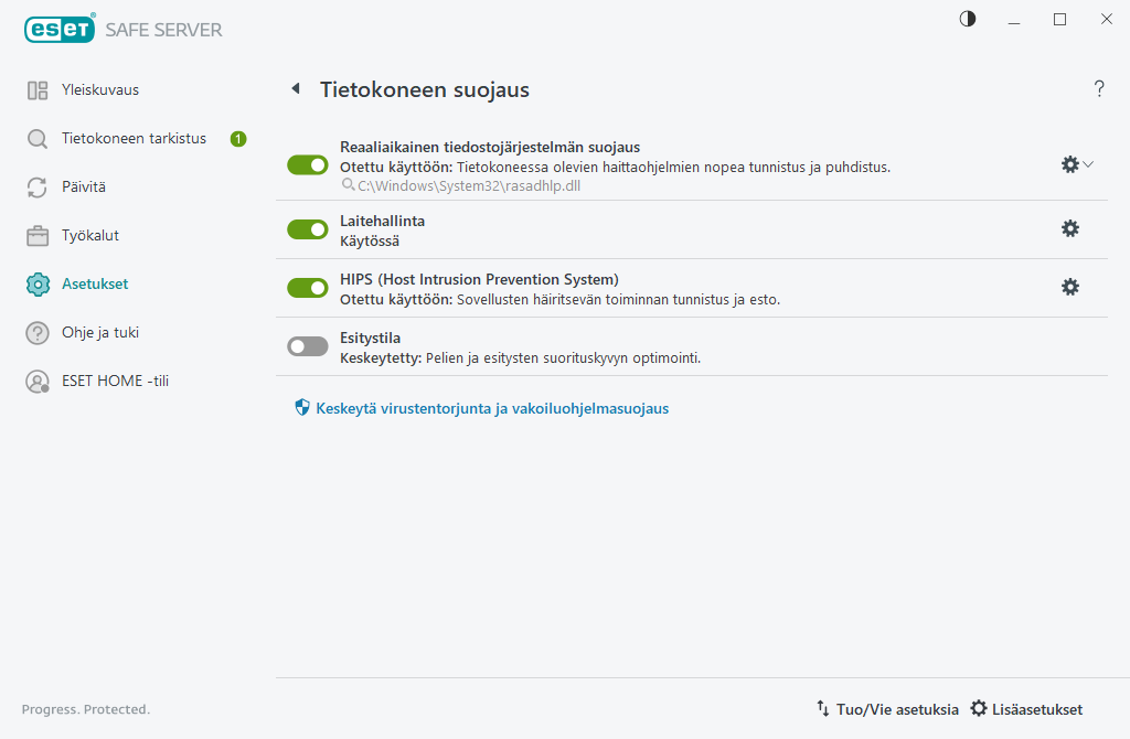 Tietokoneen suojaus Tietokoneen suojaus