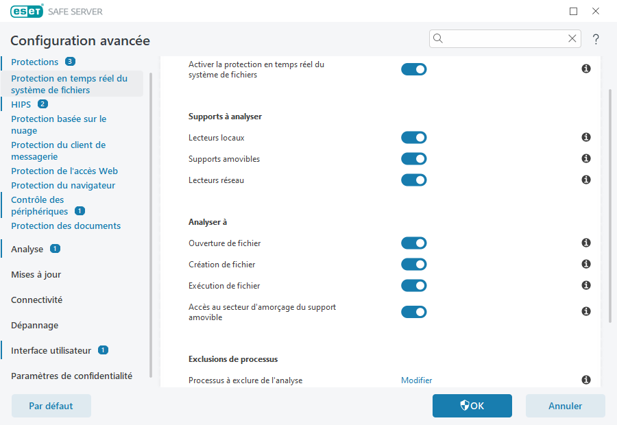 Protection en temps réel du système de fichiers