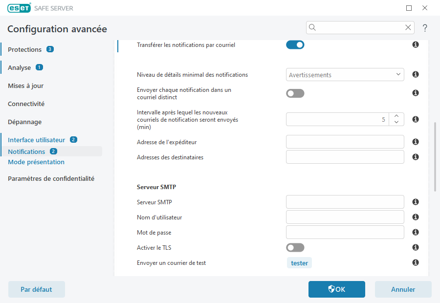 Transférer les notifications