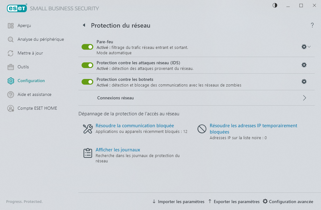 Protection du réseau Protection du réseau