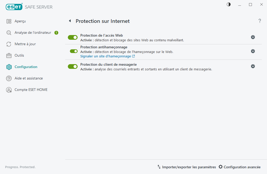 Protection sur Internet