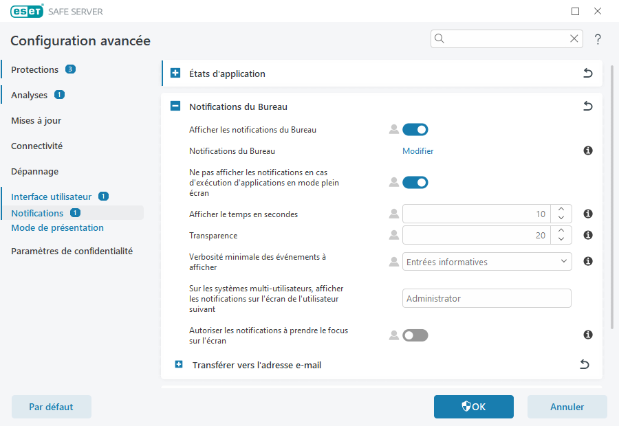 Notifications du Bureau Notifications du Bureau