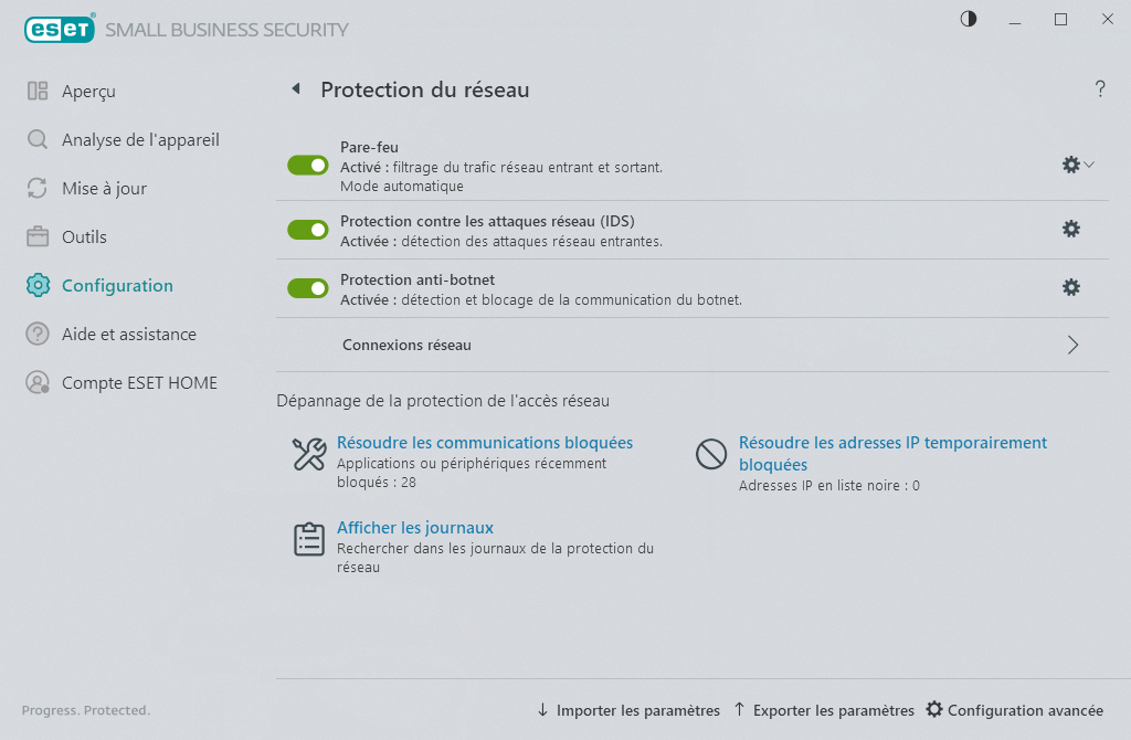 Protection du réseau