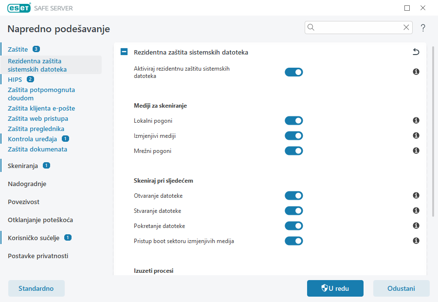 Rezidentna zaštita sistemskih datoteka