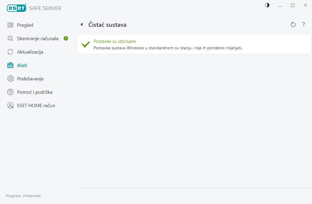 Resetirajte postavke sustava