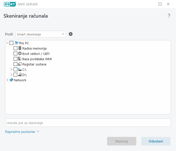 Prilagođeno skeniranje