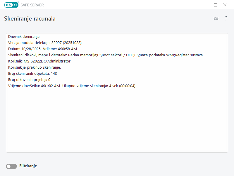 Dnevnik skeniranja računala Dnevnik skeniranja računala