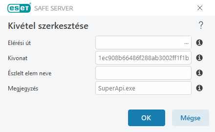 Kivétel szerkesztése