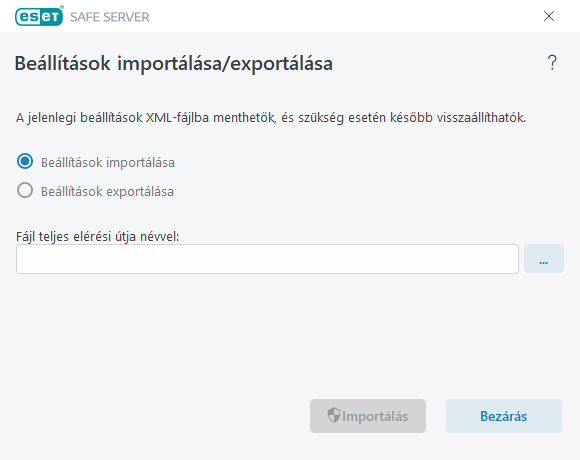 Beállítások importálása és exportálása Beállítások importálása és exportálása