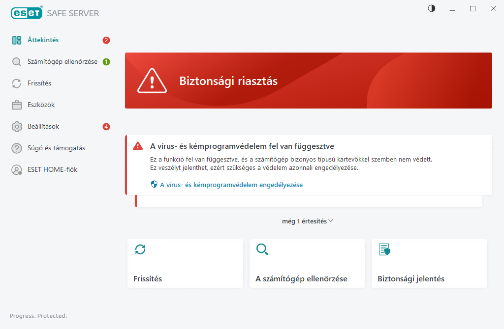 Kritikus probléma jelezve