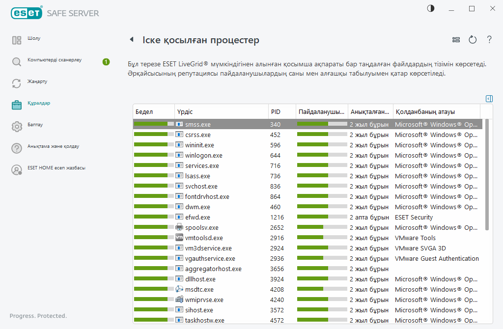 Іске қосылған процестер Іске қосылған процестер