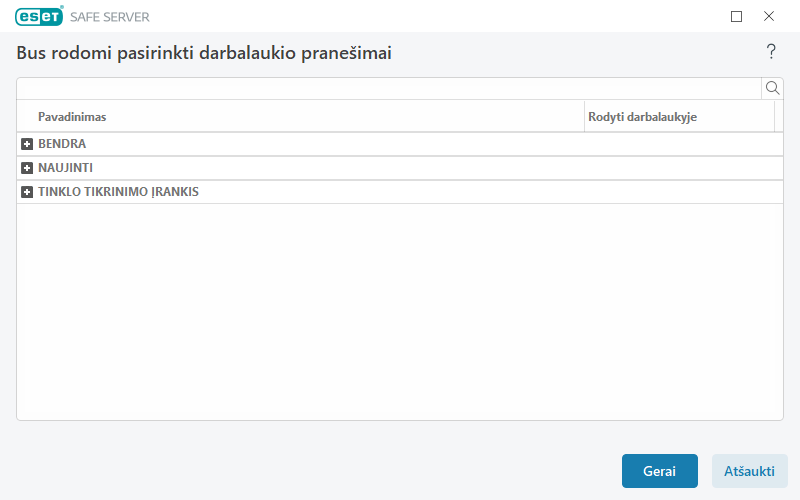 Darbalaukio pranešimai