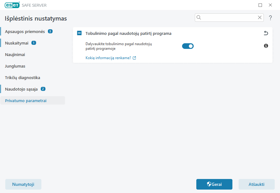 Privatumo parametrai Privatumo parametrai