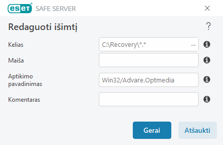 Redaguoti išimtį Redaguoti išimtį