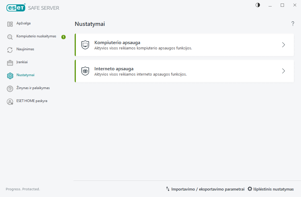 Nustatymai Nustatymai