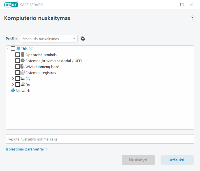 Pasirinktinis nuskaitymas