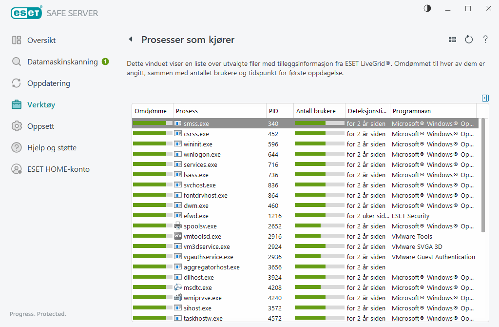 Prosesser som kjører