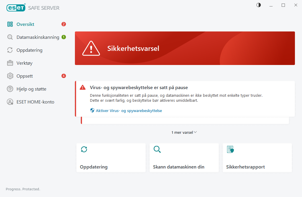 Kritisk problem indikert