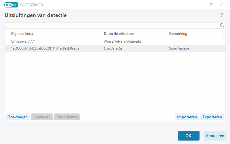 Uitsluitingen voor prestaties