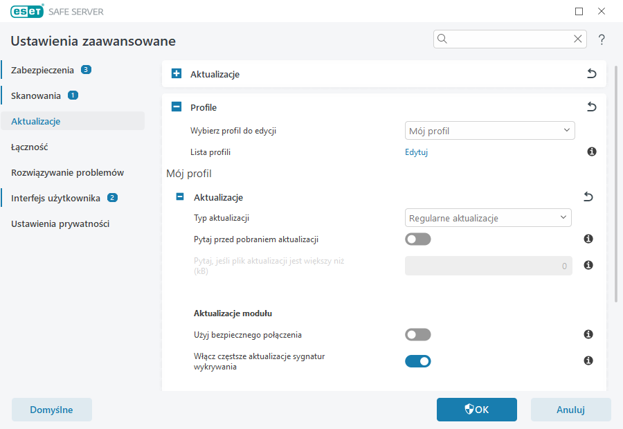 Cofanie aktualizacji modułów