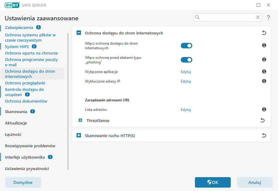 Ochrona dostępu do stron internetowych Ochrona dostępu do stron internetowych