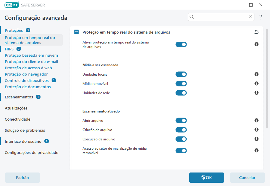Proteção em tempo real do sistema de arquivos