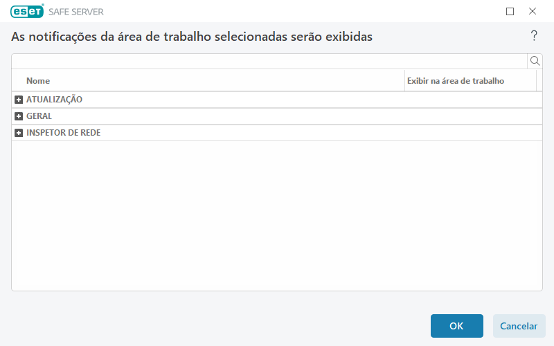 Notificações na área de trabalho