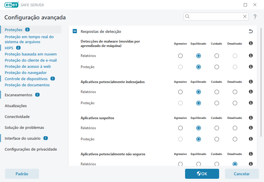 Configuração avançada