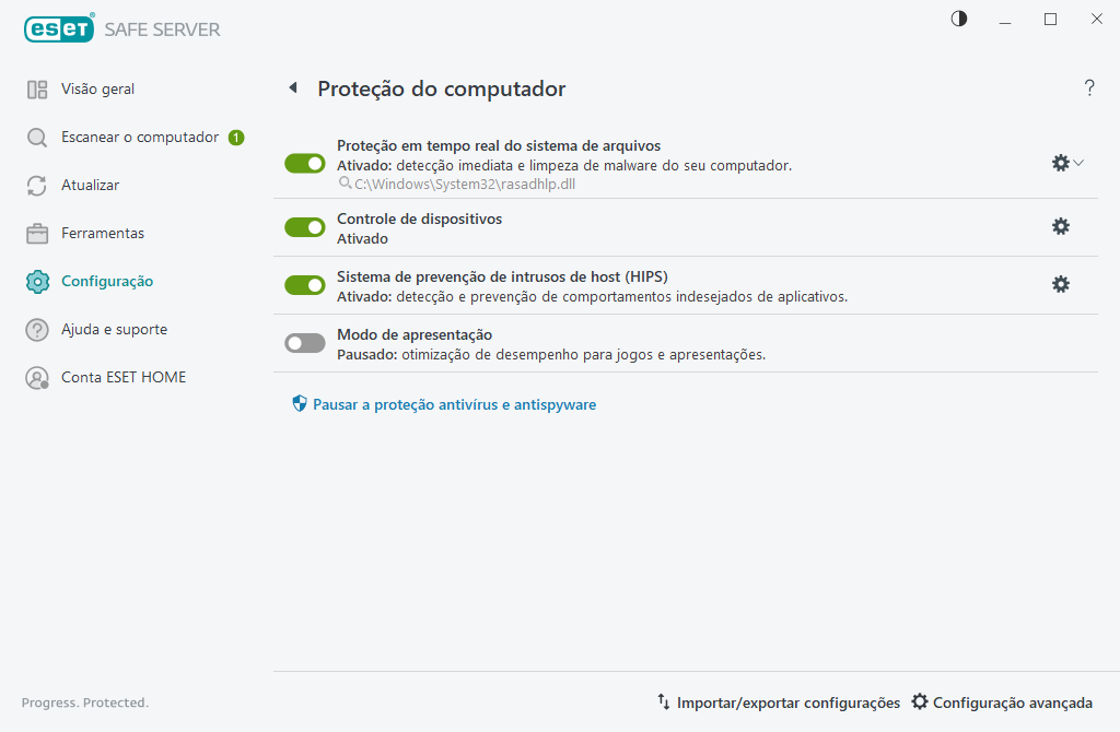 Proteção do computador