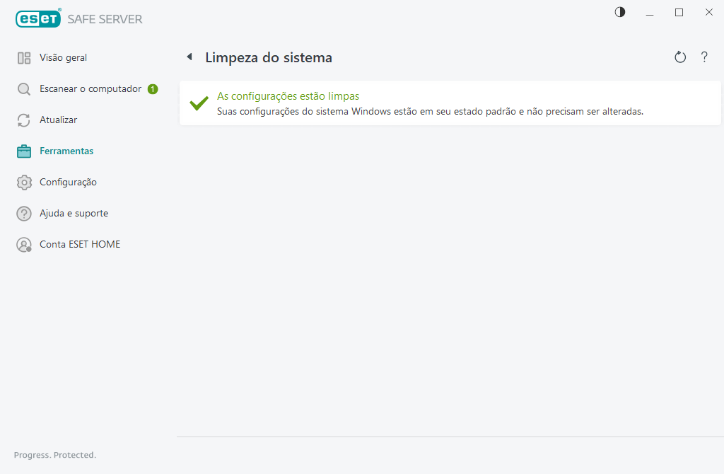 Redefinir as configurações do sistema